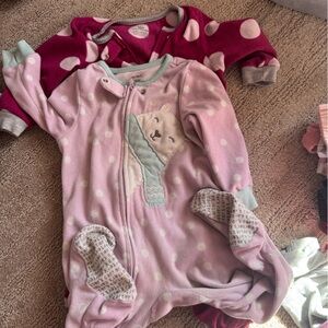 Carter's Pink and White Polka Dot Bear One Piece 2 pack